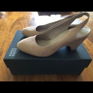 Eileen Fisher Nude Slingback Pumps